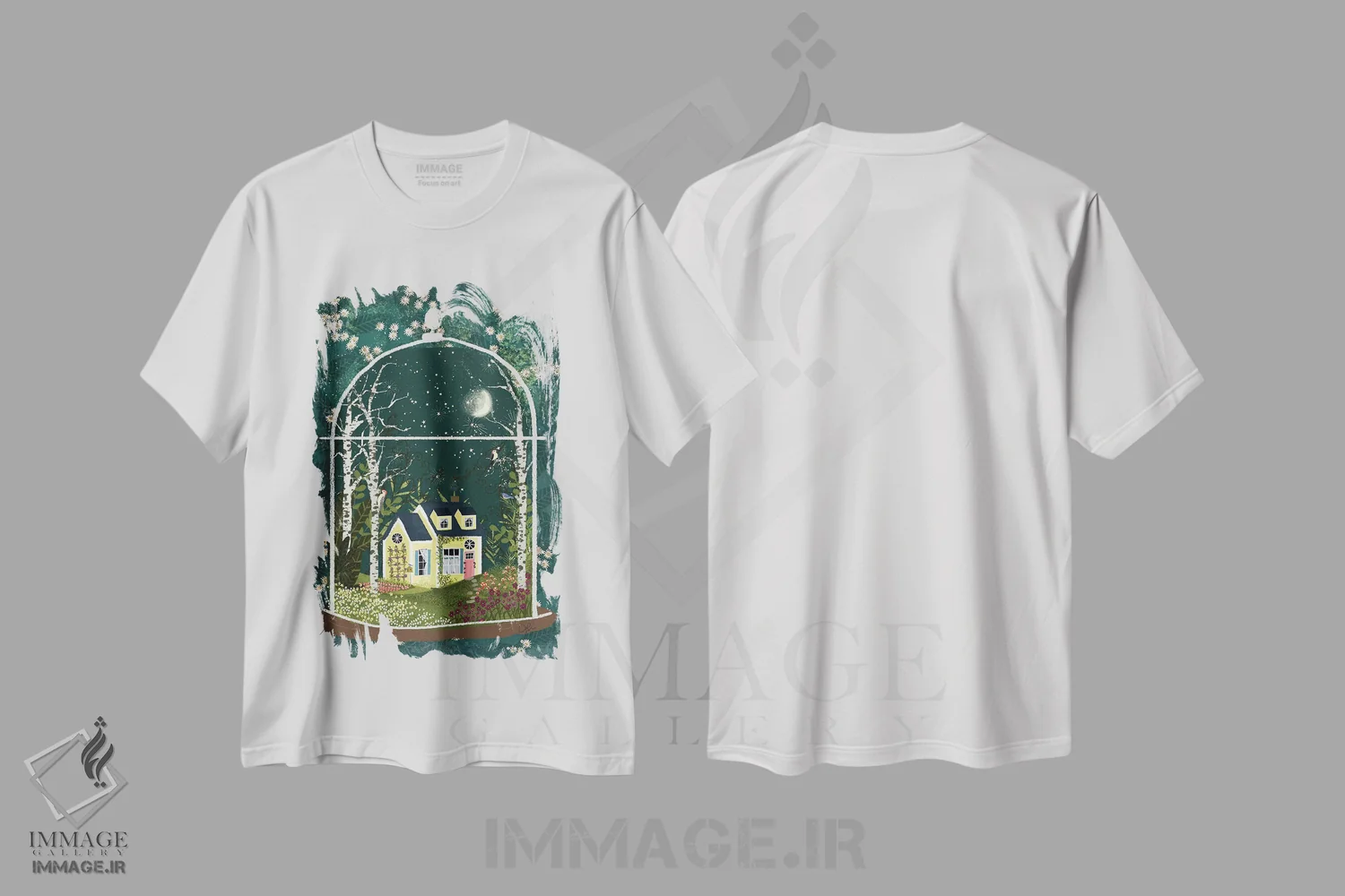 تیشرت سفید طرح دار تراریوم ۳، دکور بوهمی اثر جوی لافرم | immage.ir