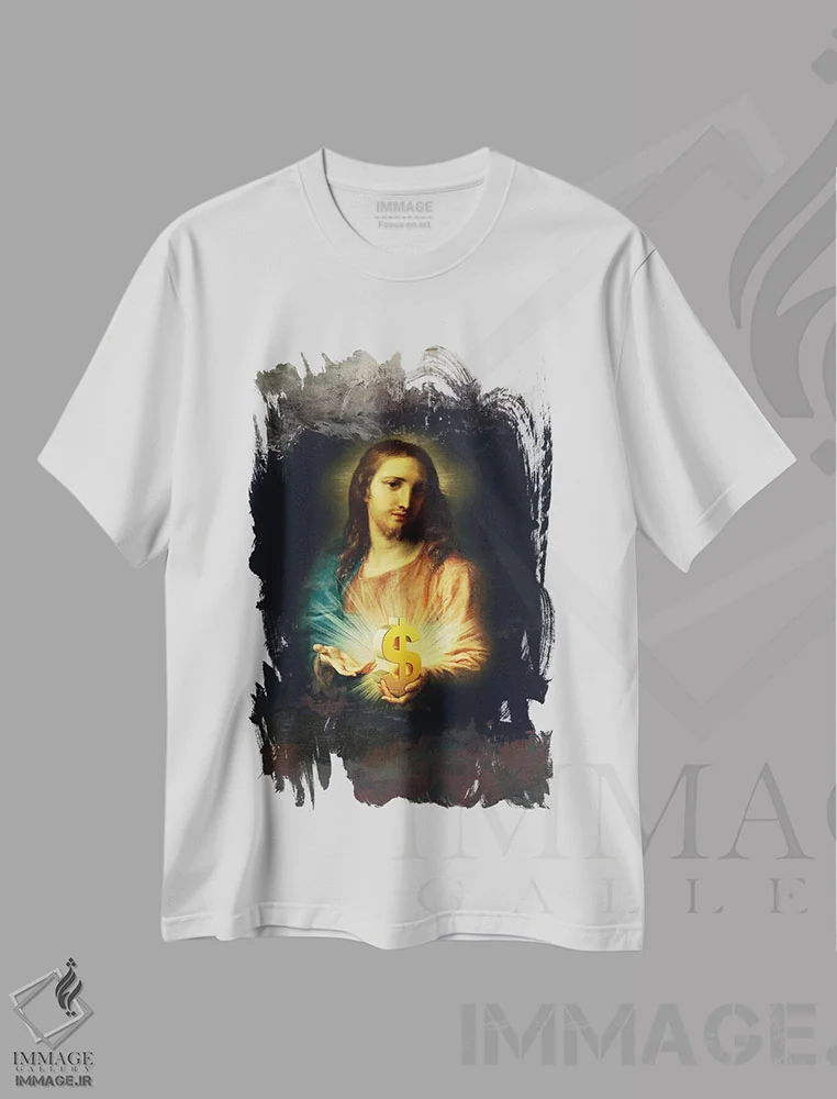 تیشرت سفید طرح دار کسب وکار، هنر فاخر معاصر اثر خوزه لوئیس گوئررو | فروشگاه ایماژ