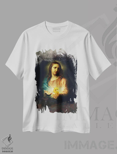 تیشرت سفید طرح دار کسب وکار، هنر فاخر معاصر اثر خوزه لوئیس گوئررو | فروشگاه ایماژ