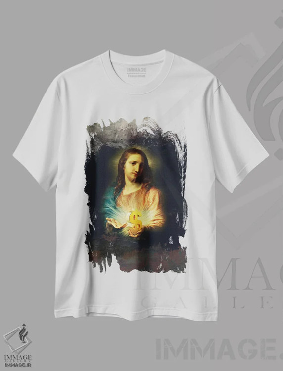 تیشرت سفید طرح دار کسب وکار، هنر فاخر معاصر اثر خوزه لوئیس گوئررو | فروشگاه ایماژ