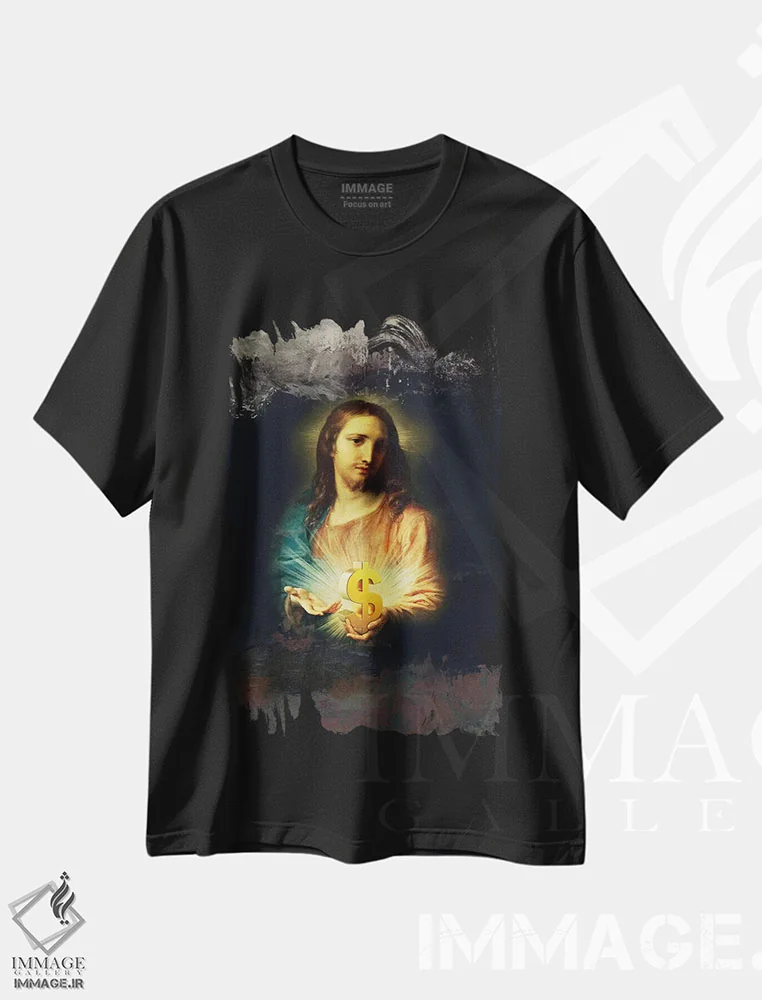 تیشرت مشکی طرح دار کسب وکار، هنر فاخر معاصر اثر خوزه لوئیس گوئررو | immage.ir