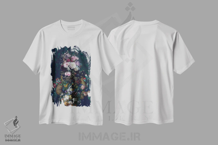تیشرت سفید طرح دار طبیعت بی جان اثر خوزه لوئیس گوئررو | immage.ir