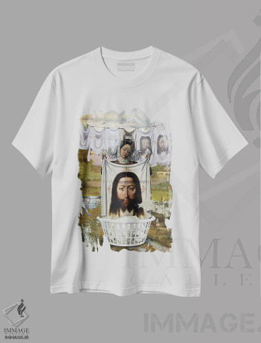 تیشرت سفید طرح دار بند رخت اثر خوزه لوئیس گوئررو | فروشگاه ایماژ