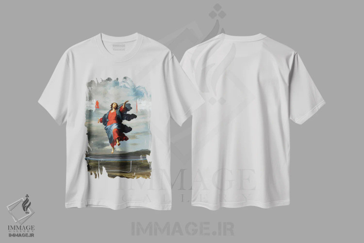 تیشرت سفید طرح دار پرش اثر خوزه لوئیس گوئررو | فروشگاه ایماژ