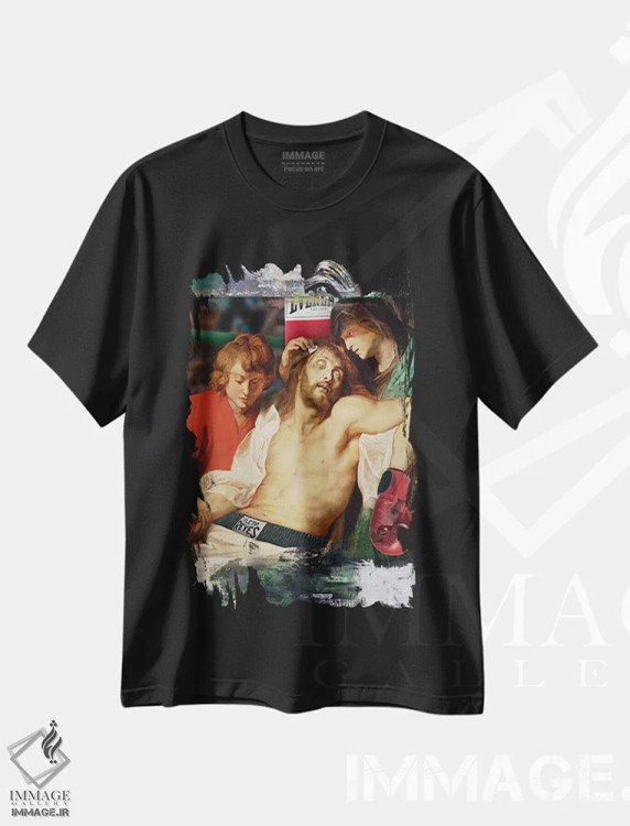 تیشرت مشکی طرح دار مبارز، هنر دیجیتال اثر خوزه لوئیس گوئررو | فروشگاه ایماژ