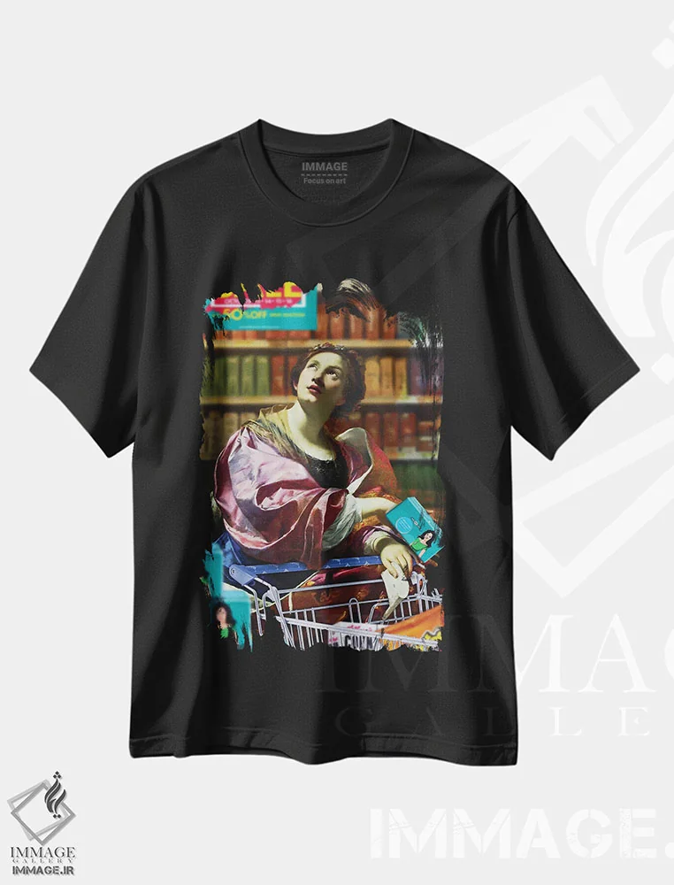 تیشرت مشکی طرح دار در سوپرمارکت، هنر فاخر معاصر اثر خوزه لوئیس گوئررو | immage.ir