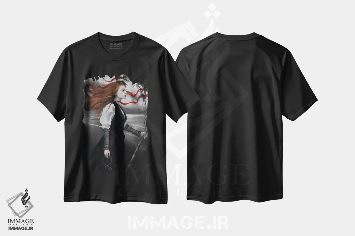 تیشرت مشکی طرح دار فراخوان باد، هنر فاخر معاصر اثر جولیانا لوومر | immage.ir
