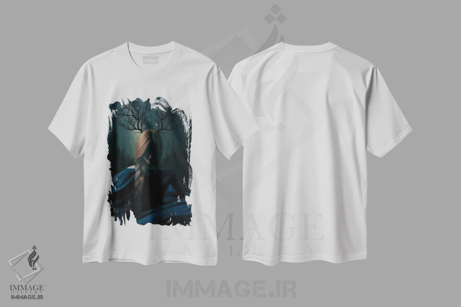 تیشرت سفید طرح دار رقصندهٔ شب، هنر فاخر معاصر اثر جولیانا لوومر | immage.ir