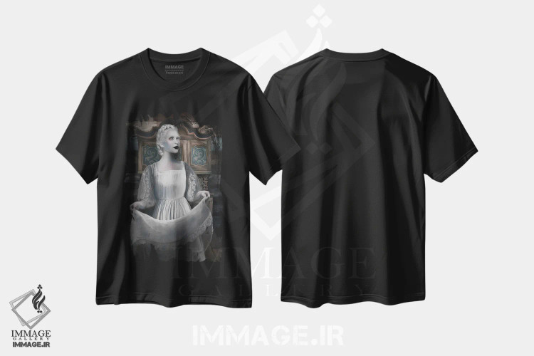 تیشرت مشکی طرح دار کلید طلایی، هنر فاخر معاصر اثر جولیانا لوومر | فروشگاه ایماژ