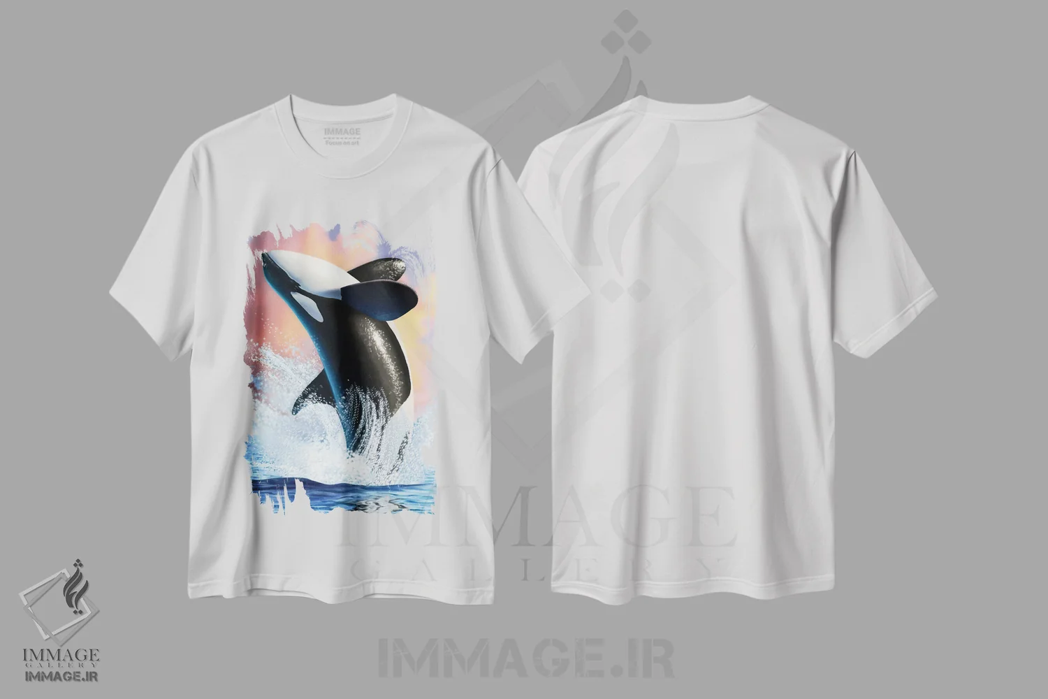 تیشرت سفید طرح دار نهنگ قاتل یک، تزئینی اثر جری لوفارو | فروشگاه ایماژ