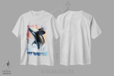 تیشرت سفید طرح دار نهنگ قاتل یک، تزئینی اثر جری لوفارو | فروشگاه ایماژ