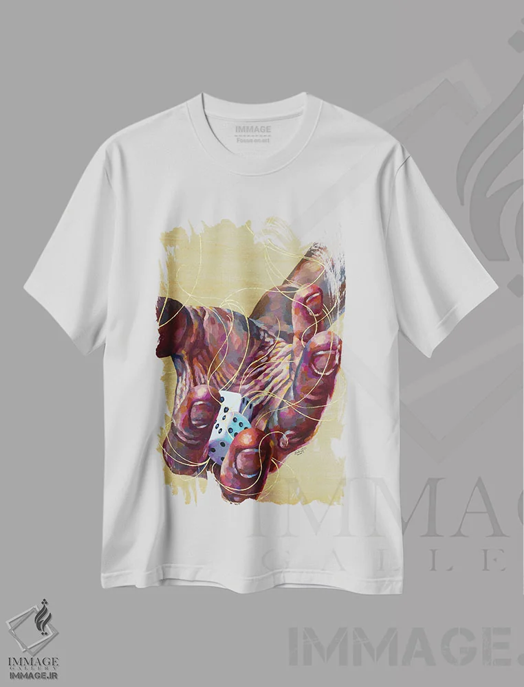 تیشرت سفید طرح دار ریسک، هنر آمریکایی آفریقایی تبار اثر جکی لیو | immage.ir