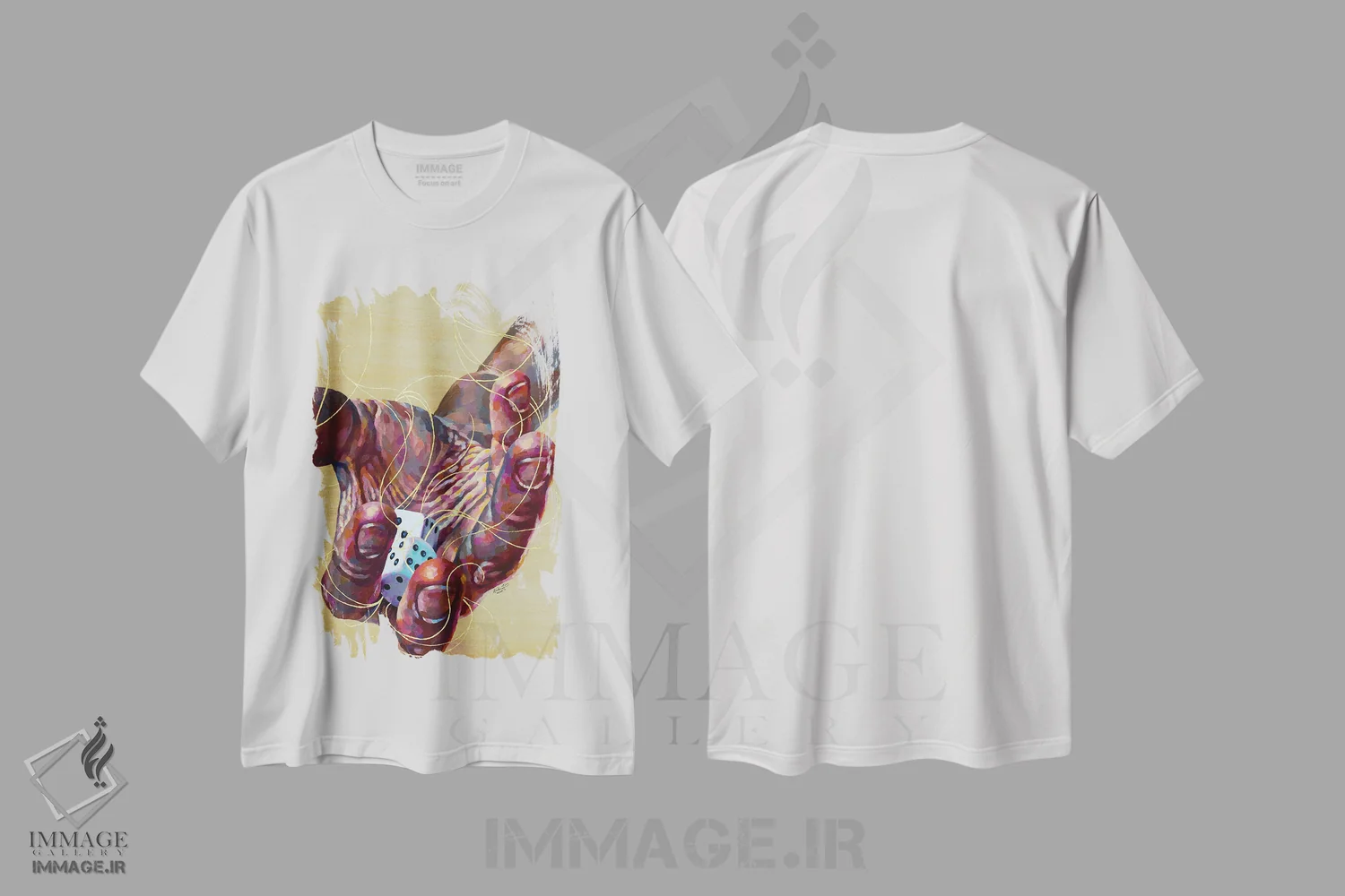 تیشرت سفید طرح دار ریسک، هنر آمریکایی آفریقایی تبار اثر جکی لیو | immage.ir