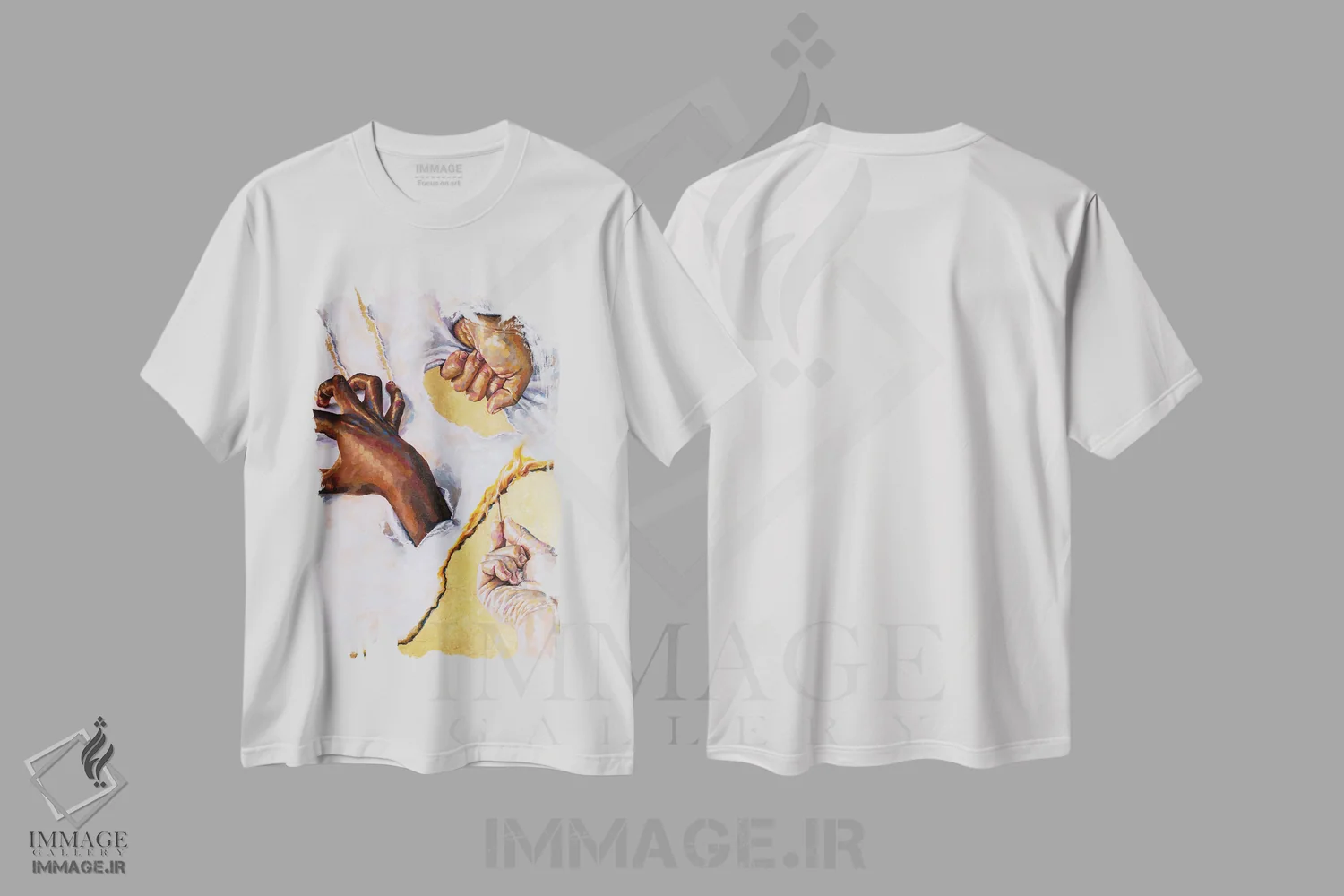 تیشرت سفید طرح دار بیست بیست، هنر آمریکایی آفریقایی تبار اثر جکی لیو | فروشگاه ایماژ