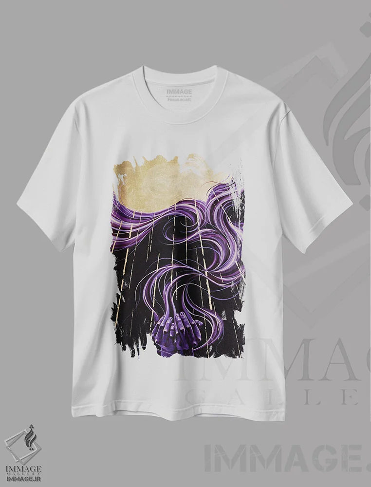 تیشرت سفید طرح دار Universe,سپاس، جهان!، آبستره اثر جکی لیو | immage.ir