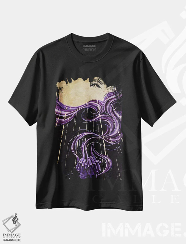 تیشرت مشکی طرح دار Universe,سپاس، جهان!، آبستره اثر جکی لیو | فروشگاه ایماژ