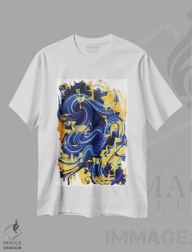 تیشرت سفید طرح دار برنی، مدیوم اثر جکی لیو | فروشگاه ایماژ