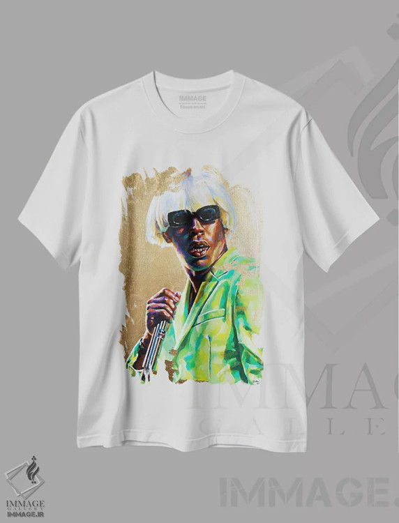 تیشرت سفید طرح دار The Creator,تایلر د کریتور، هنر آمریکایی آفریقایی تبار اثر جکی لیو | immage.ir