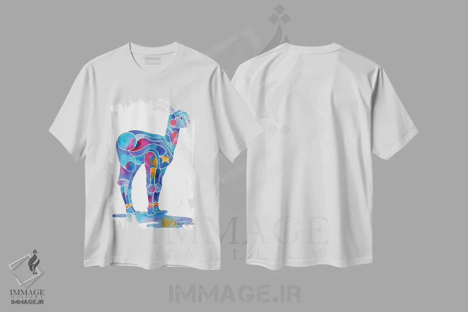 تیشرت سفید طرح دار بچه آلپاکا، دکور معاصر اثر جو لینچ | فروشگاه ایماژ