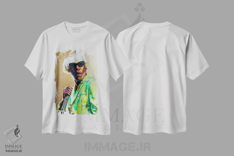 تیشرت سفید طرح دار The Creator,تایلر د کریتور، هنر آمریکایی آفریقایی تبار اثر جکی لیو | immage.ir