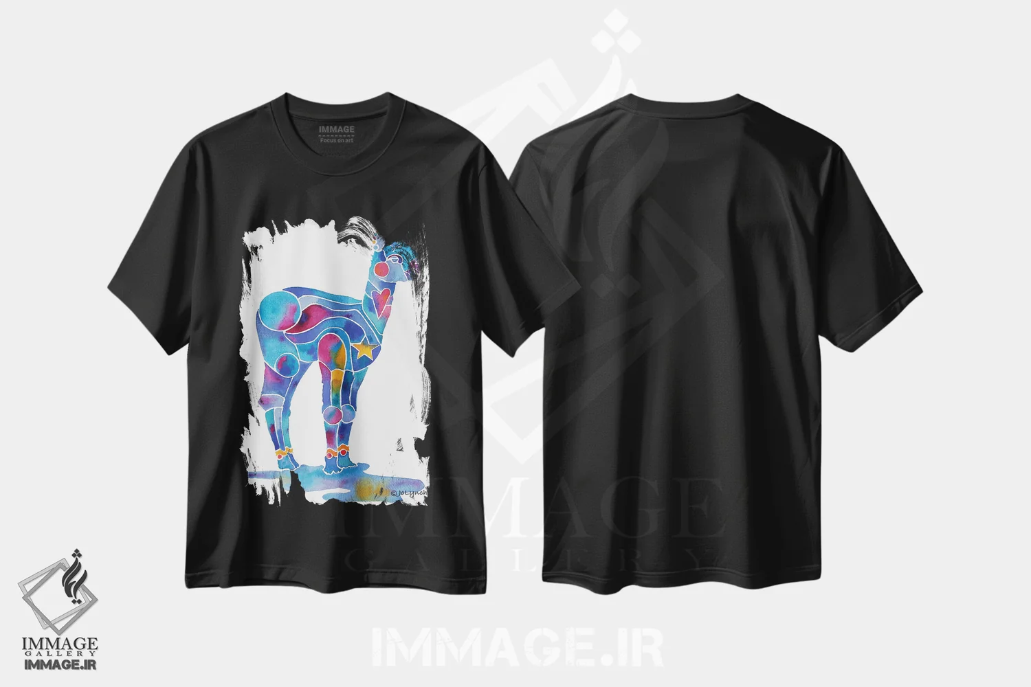 تیشرت مشکی طرح دار بچه آلپاکا، دکور معاصر اثر جو لینچ | immage.ir