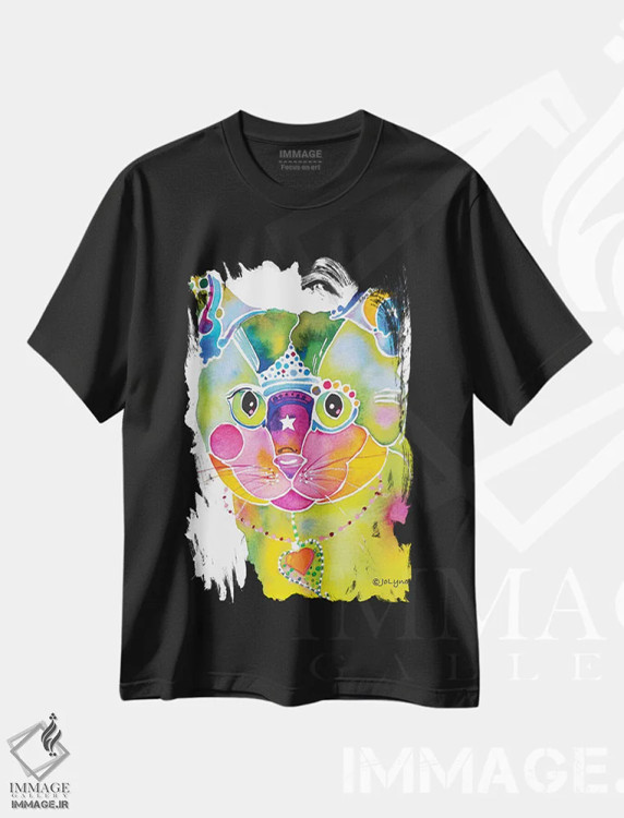 تیشرت مشکی طرح دار گربه خیالی، دکور معاصر اثر جو لینچ | فروشگاه ایماژ