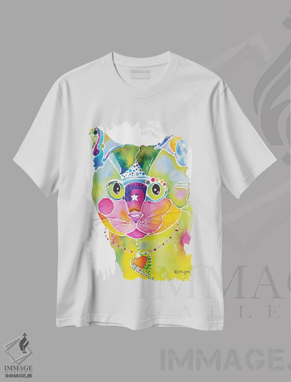 تیشرت سفید طرح دار گربه خیالی، دکور معاصر اثر جو لینچ | immage.ir