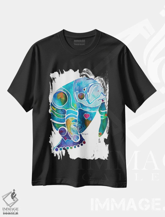 تیشرت مشکی طرح دار گاو دریایی یک، تزئینی اثر جو لینچ | فروشگاه ایماژ