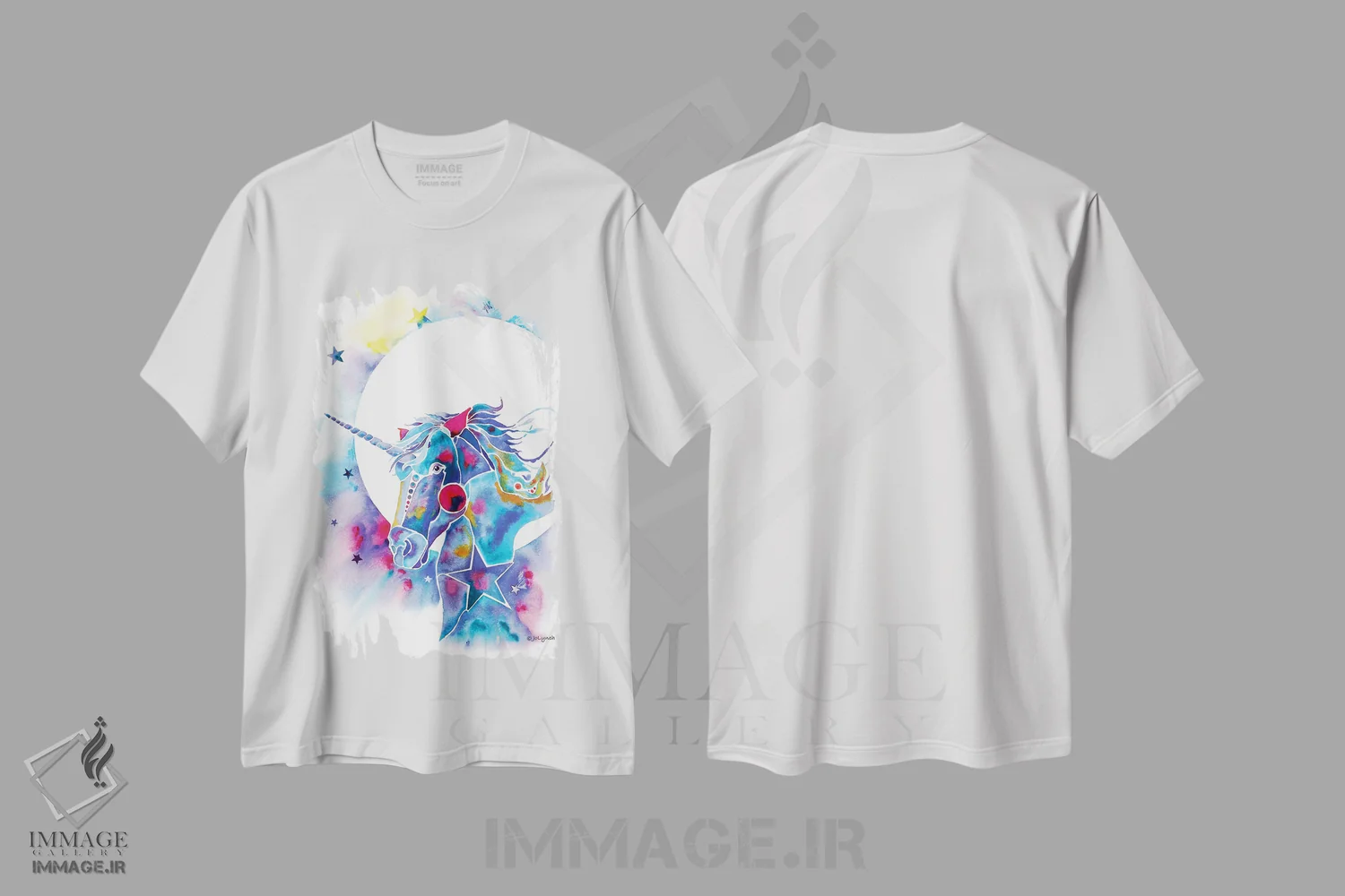 تیشرت سفید طرح دار تک شاخ، تزئینی اثر جو لینچ | immage.ir