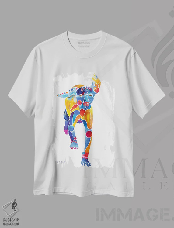 تیشرت سفید طرح دار سگ ویزلا دو، تزئینی اثر جو لینچ | فروشگاه ایماژ