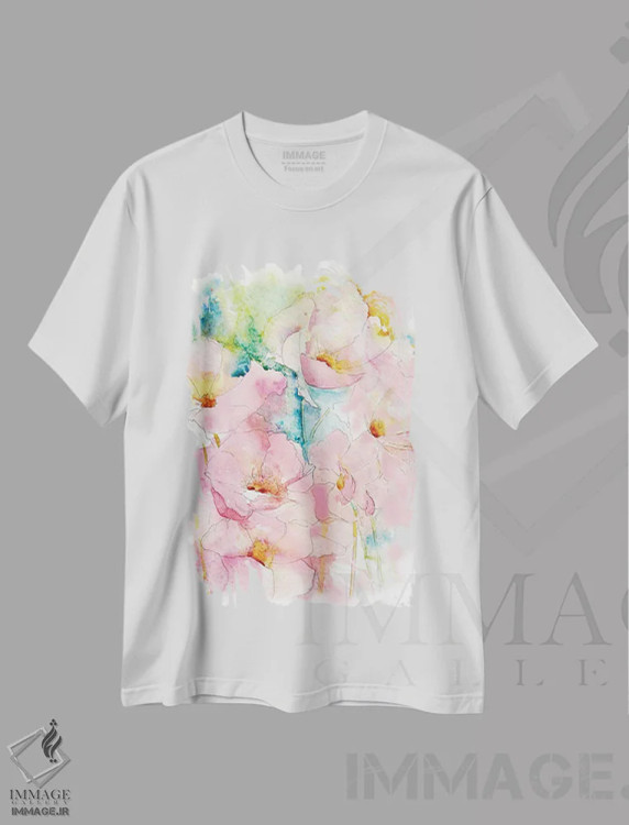 تیشرت سفید طرح دار شقایق های فرانسوی، مدیوم اثر جو لینچ | immage.ir