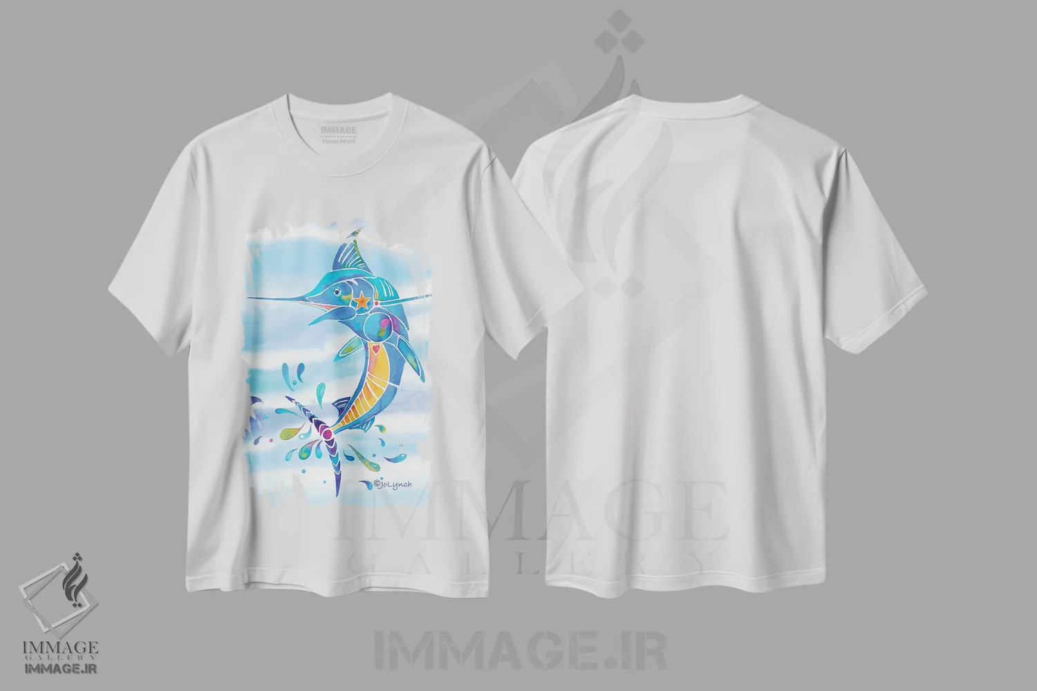 تیشرت سفید طرح دار ماهیگیری مارلین، دکور ساحلی اثر جو لینچ | immage.ir