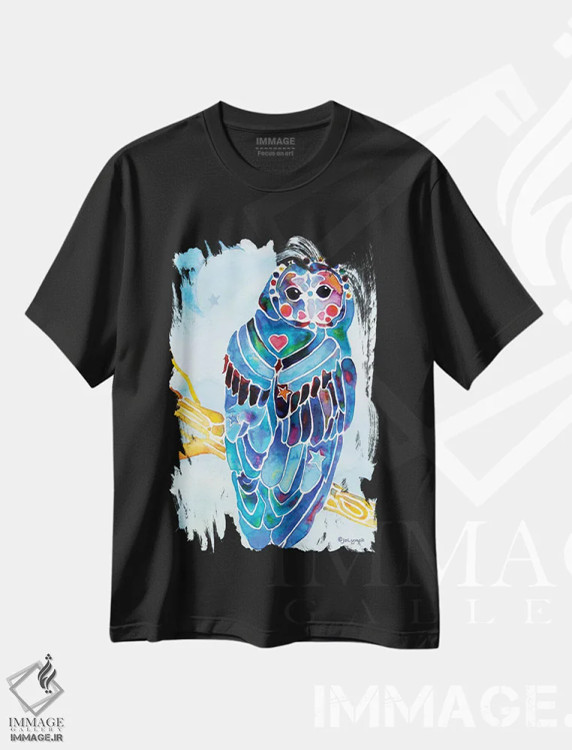 تیشرت مشکی طرح دار جغد مینوکام، دکور معاصر اثر جو لینچ | immage.ir