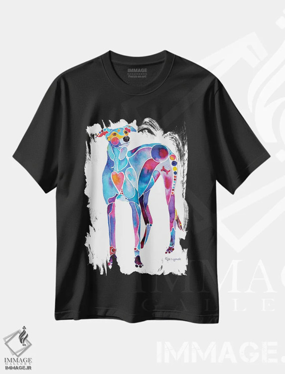 تیشرت مشکی طرح دار نجات سگ گریهوند شماره دو، تزئینی اثر جو لینچ | immage.ir
