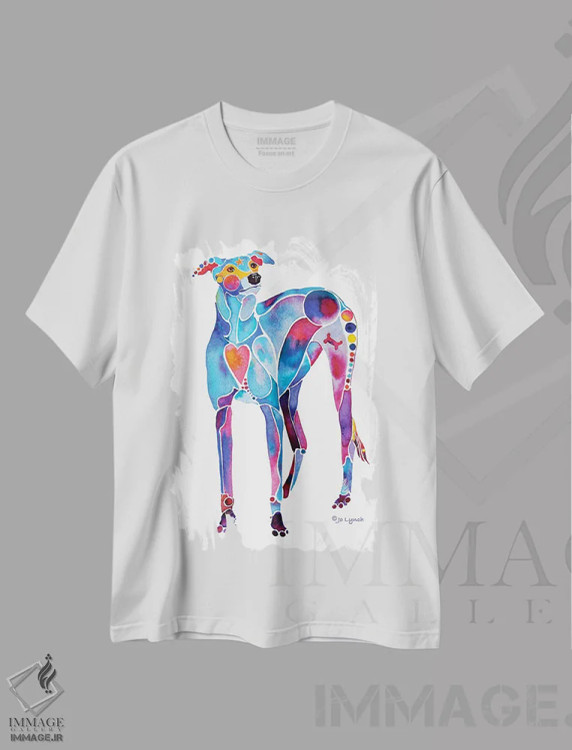تیشرت سفید طرح دار نجات سگ گریهوند شماره دو، تزئینی اثر جو لینچ | فروشگاه ایماژ