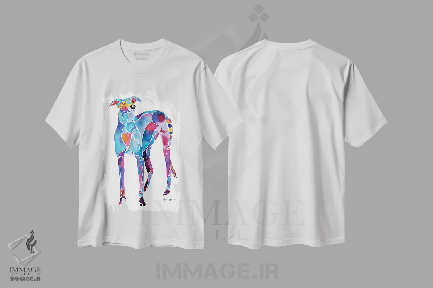 تیشرت سفید طرح دار نجات سگ گریهوند شماره دو، تزئینی اثر جو لینچ | فروشگاه ایماژ