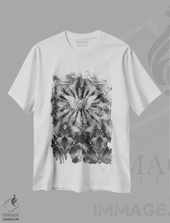 تیشرت سفید طرح دار قلب جمجمه ای، دکوراسیون جایگزین اثر جولیز | فروشگاه ایماژ