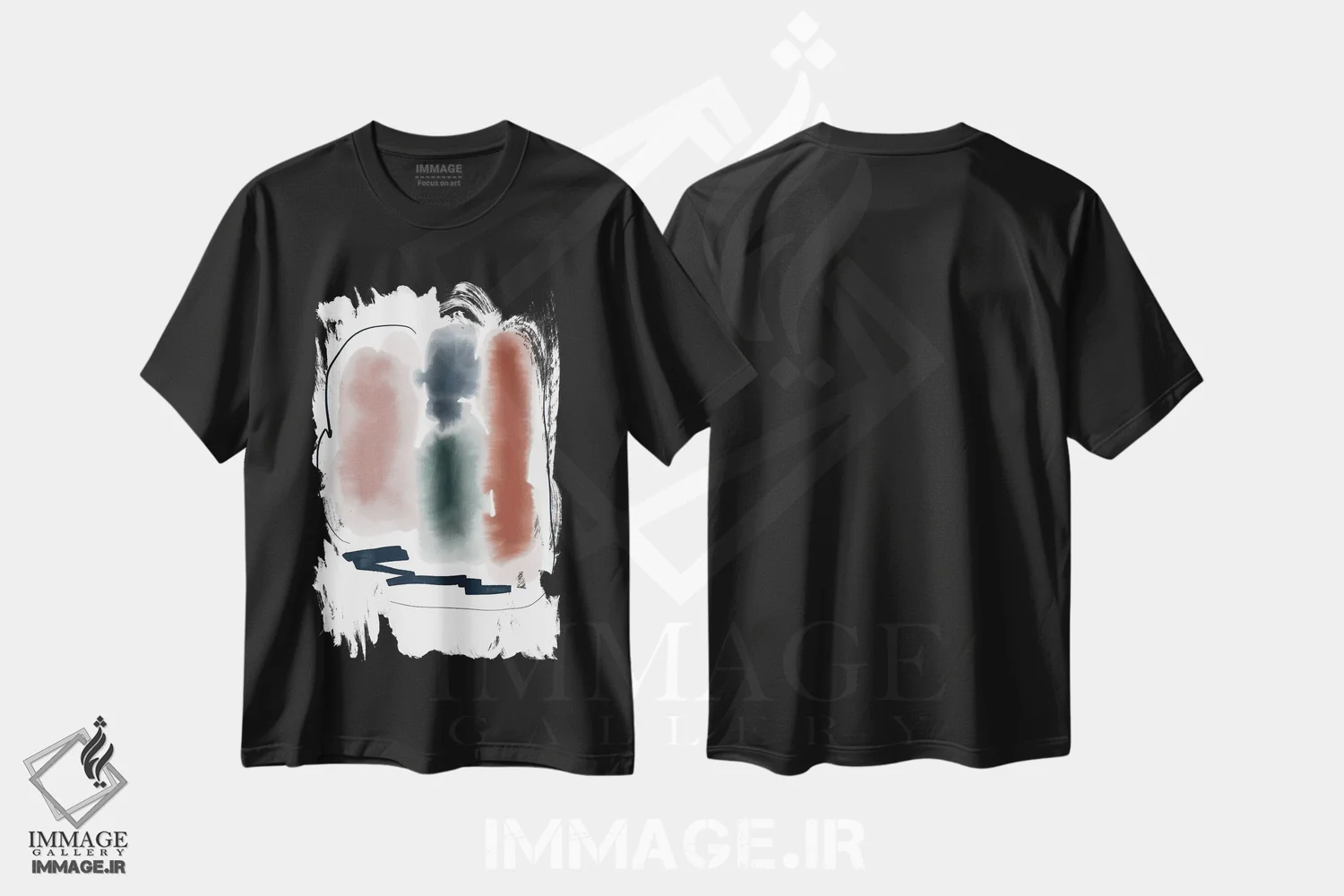 تیشرت مشکی طرح دار بلندی اثر ژاکلین مالدونادو | فروشگاه ایماژ