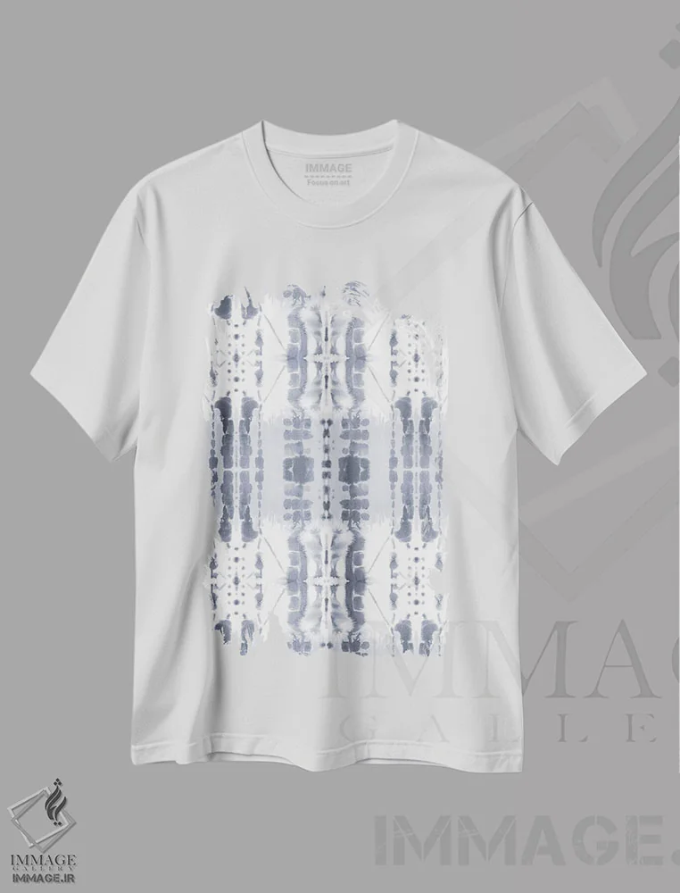 تیشرت سفید طرح دار پارادایم خاکستری، آبستره اثر ژاکلین مالدونادو | immage.ir