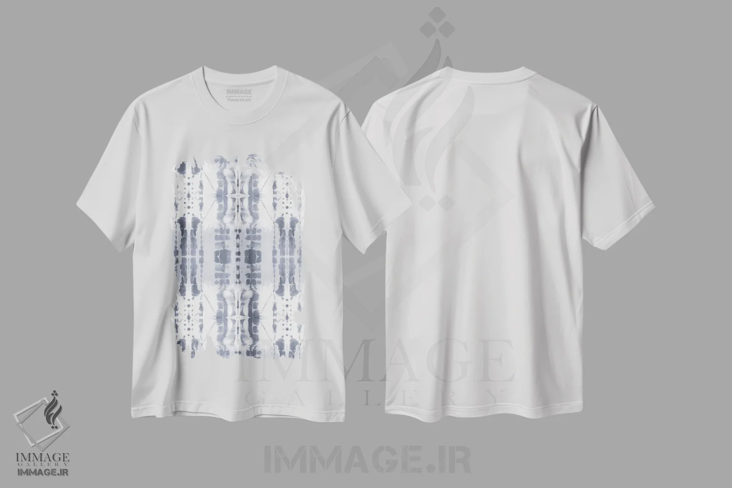 تیشرت سفید طرح دار پارادایم خاکستری، آبستره اثر ژاکلین مالدونادو | immage.ir