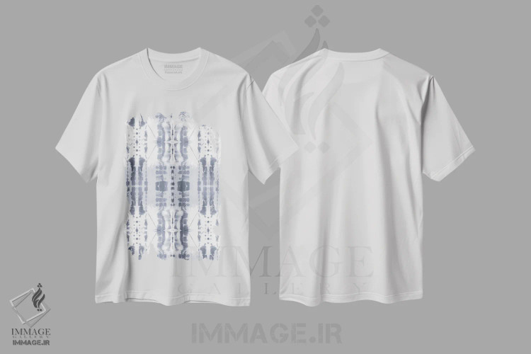 تیشرت سفید طرح دار پارادایم خاکستری، آبستره اثر ژاکلین مالدونادو | immage.ir