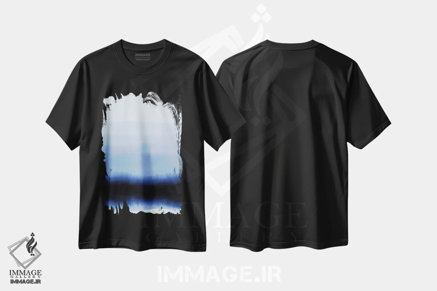 تیشرت مشکی طرح دار فواره جوانی آبی اثر ژاکلین مالدونادو | فروشگاه ایماژ