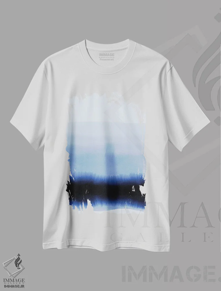 تیشرت سفید طرح دار فواره جوانی آبی اثر ژاکلین مالدونادو | immage.ir