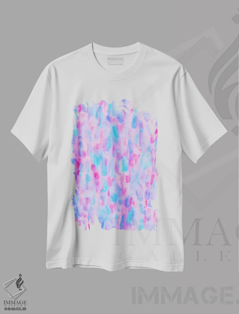 تیشرت سفید طرح دار شیدایی گلبرگ ها، آبستره اثر ژاکلین مالدونادو | فروشگاه ایماژ