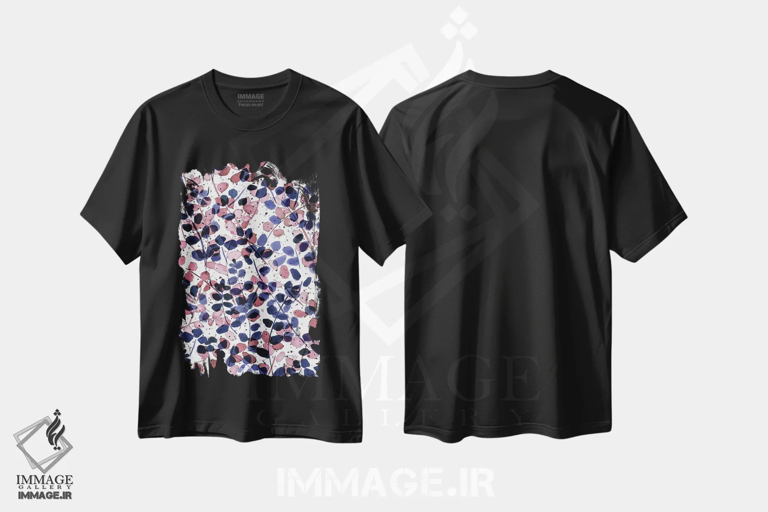 تیشرت مشکی طرح دار هم افزایی نیلی یاسی، تزئینی اثر ژاکلین مالدونادو | immage.ir