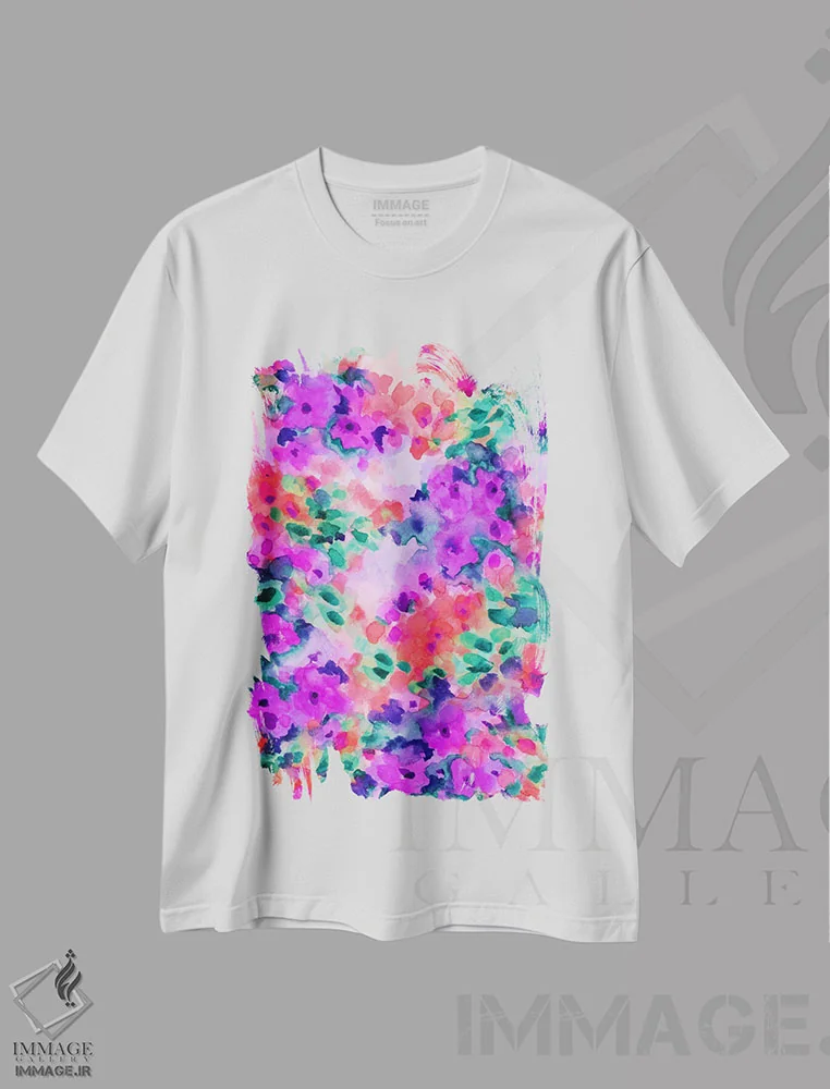 تیشرت سفید طرح دار شکوفا شدن ۲، تزئینی اثر ژاکلین مالدونادو | immage.ir