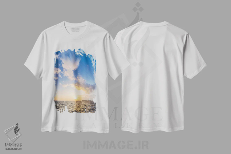 تیشرت سفید طرح دار ابرهای دراماتیک هنگام غروب خورشید در مالدیو، مدیوم اثر یان بکه | immage.ir