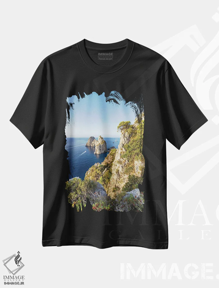 تیشرت مشکی طرح دار آثار یان بکه - immage.ir