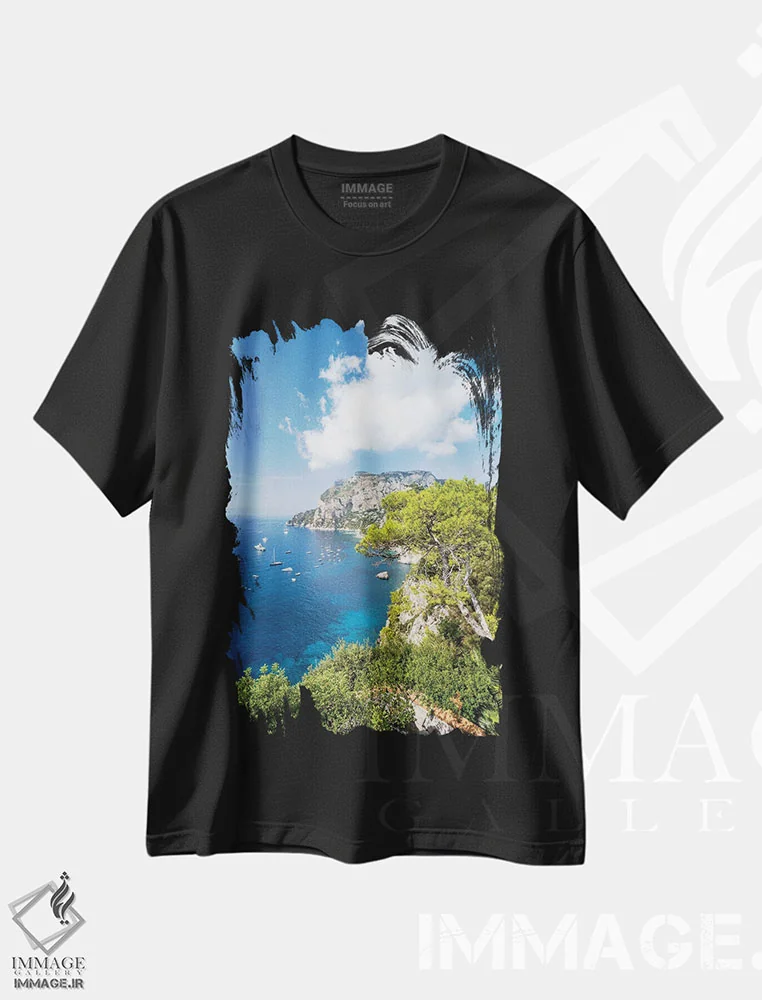 تیشرت مشکی طرح دار آثار یان بکه - فروشگاه ایماژ