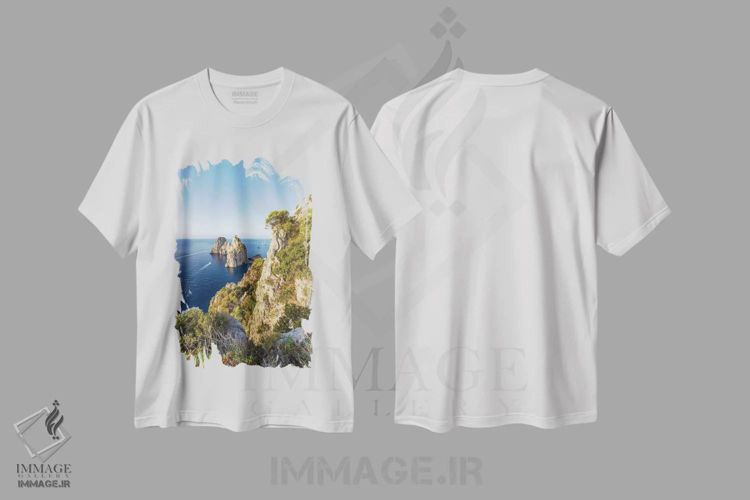 تیشرت سفید طرح دار آثار یان بکه - فروشگاه ایماژ